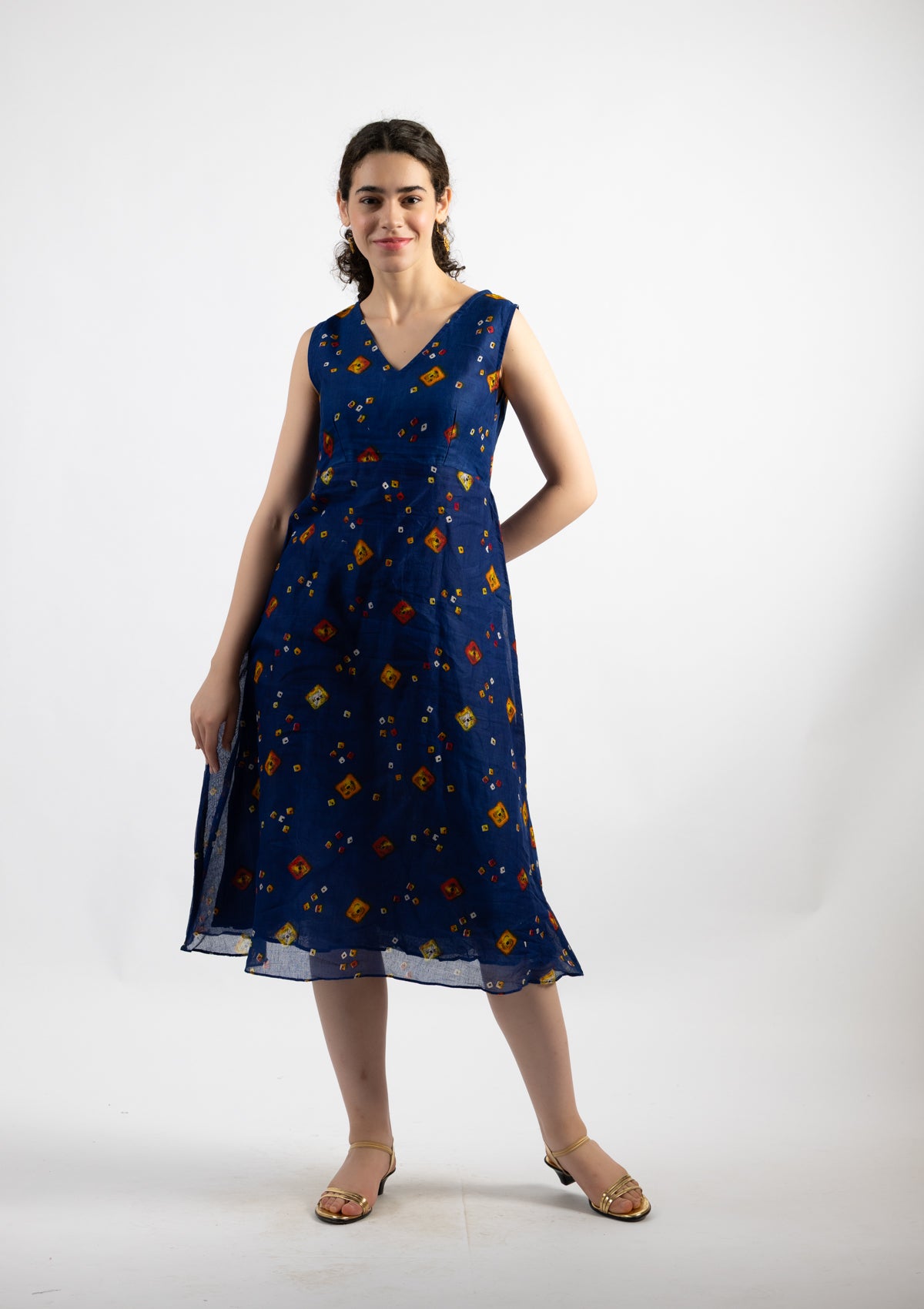 Regal Printed Cotton Dress - Size Extra Large