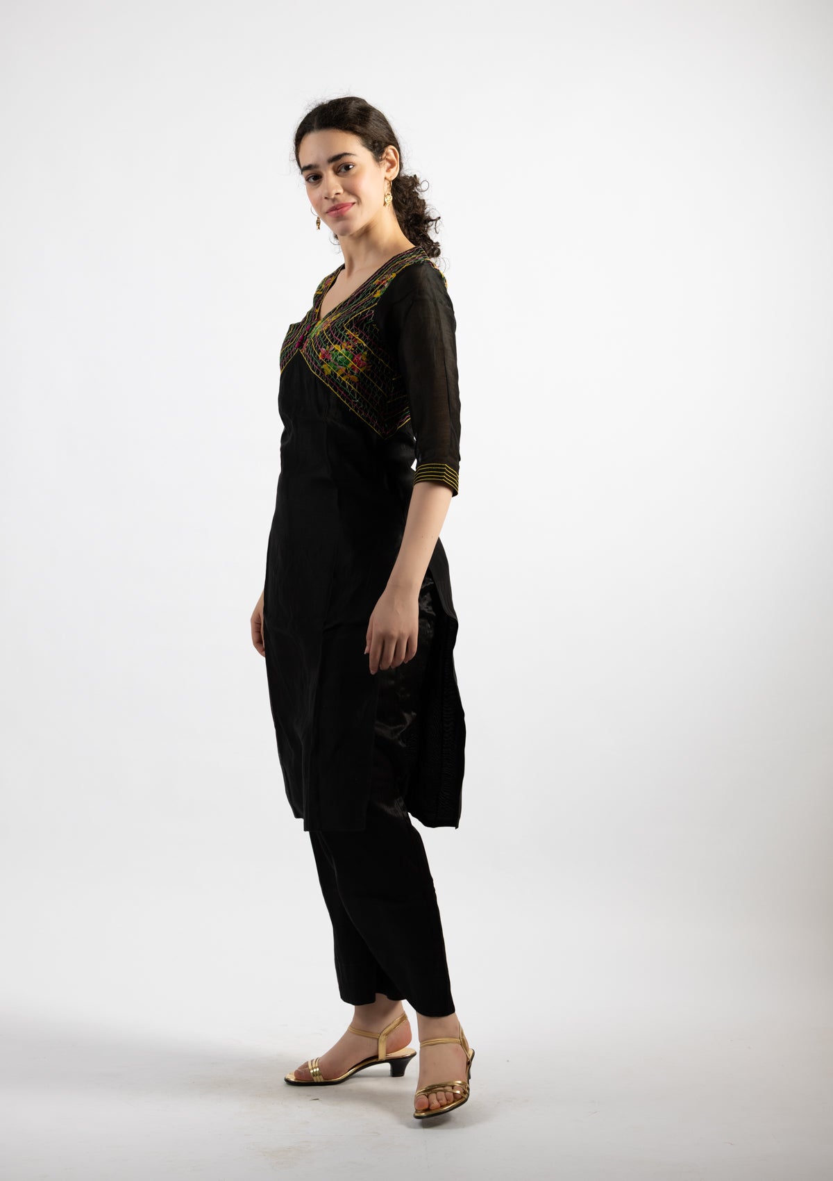 Rumi Black Kurta Pants - Size Small