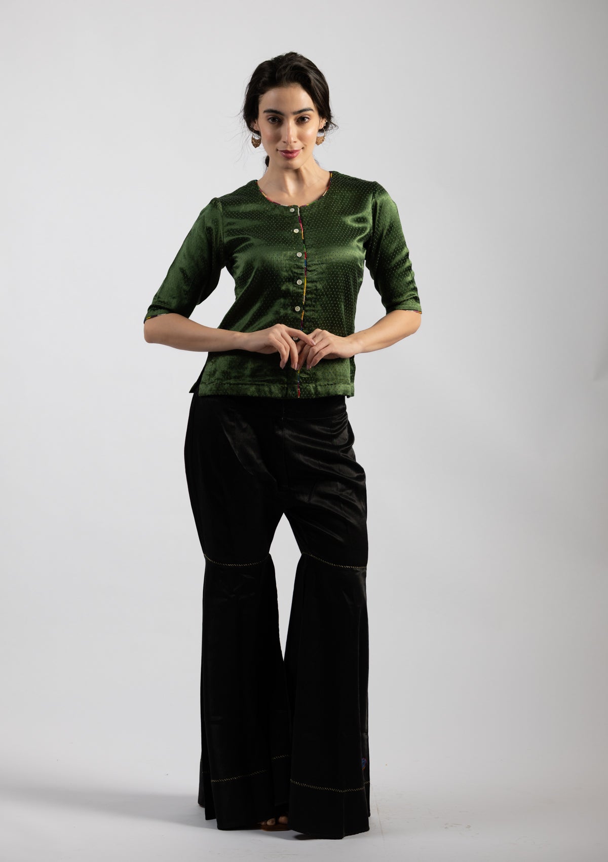 Kiko Green Mashru Top - Size Small