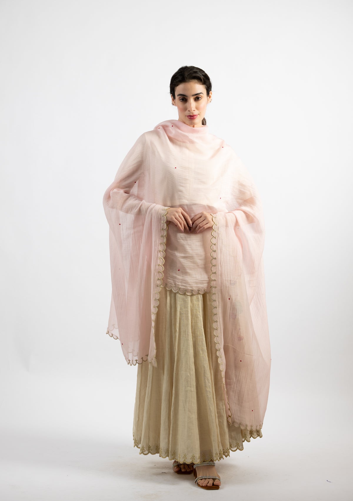 Blush Pink Chanderi Dupatta