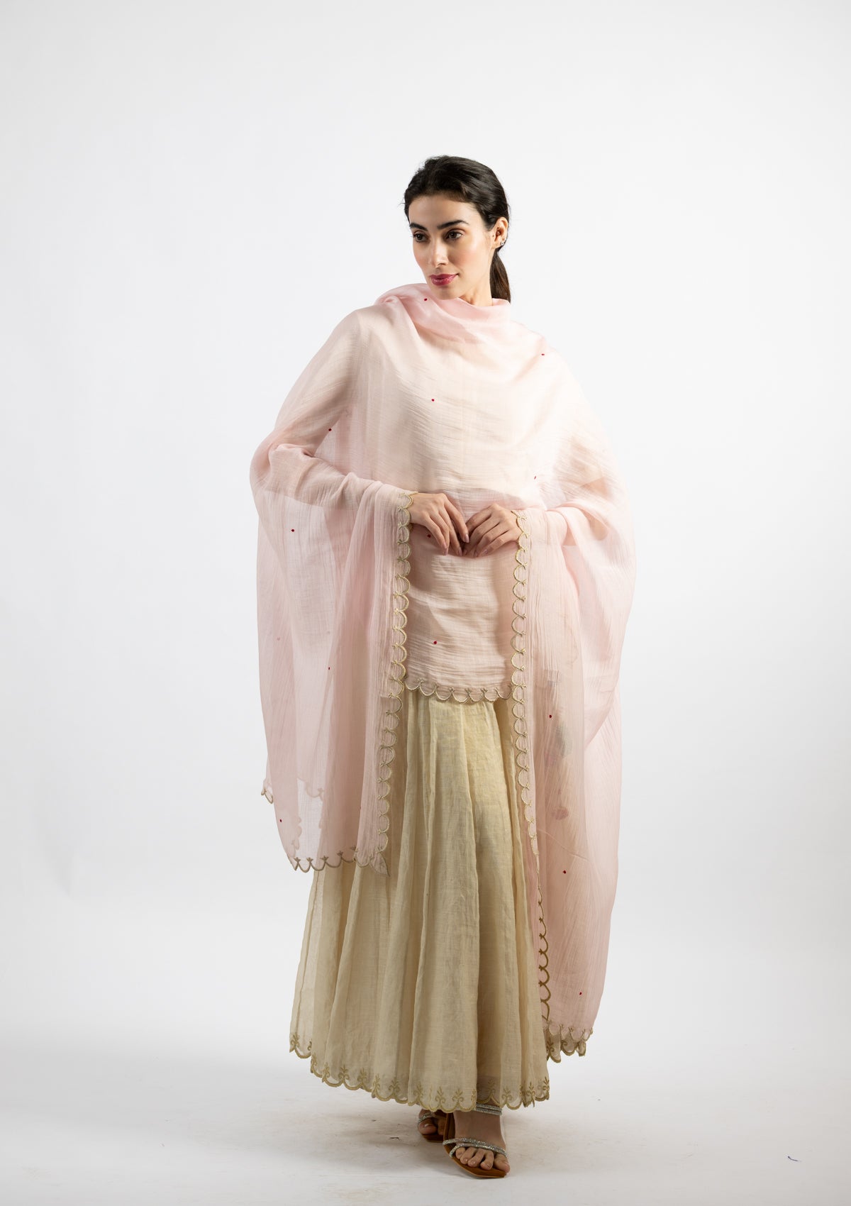 Blush Pink Chanderi Dupatta