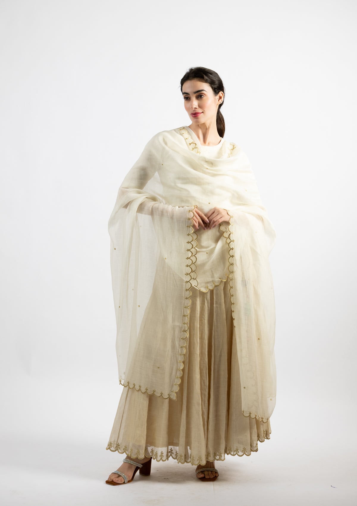 Snow Chanderi Dupatta