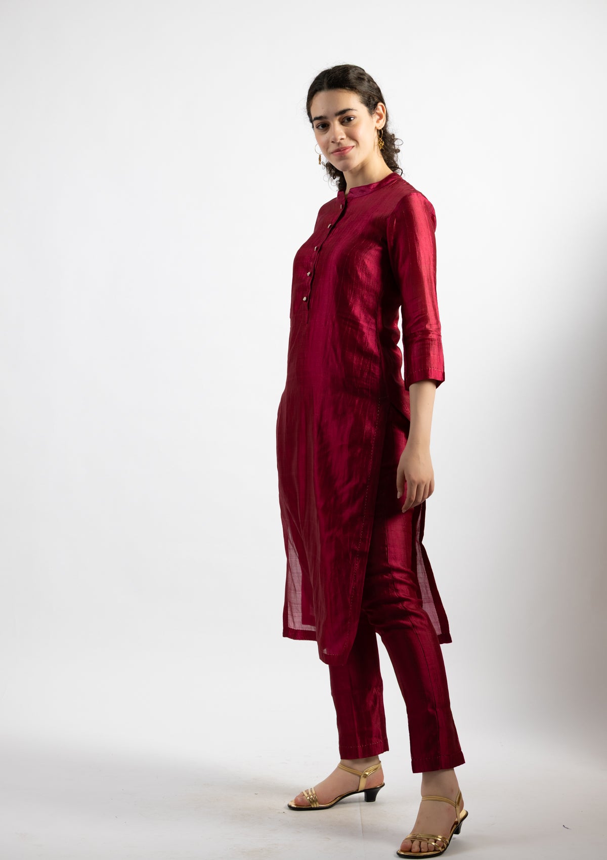 Rosie Silk Kurta Pant Set - Size Small