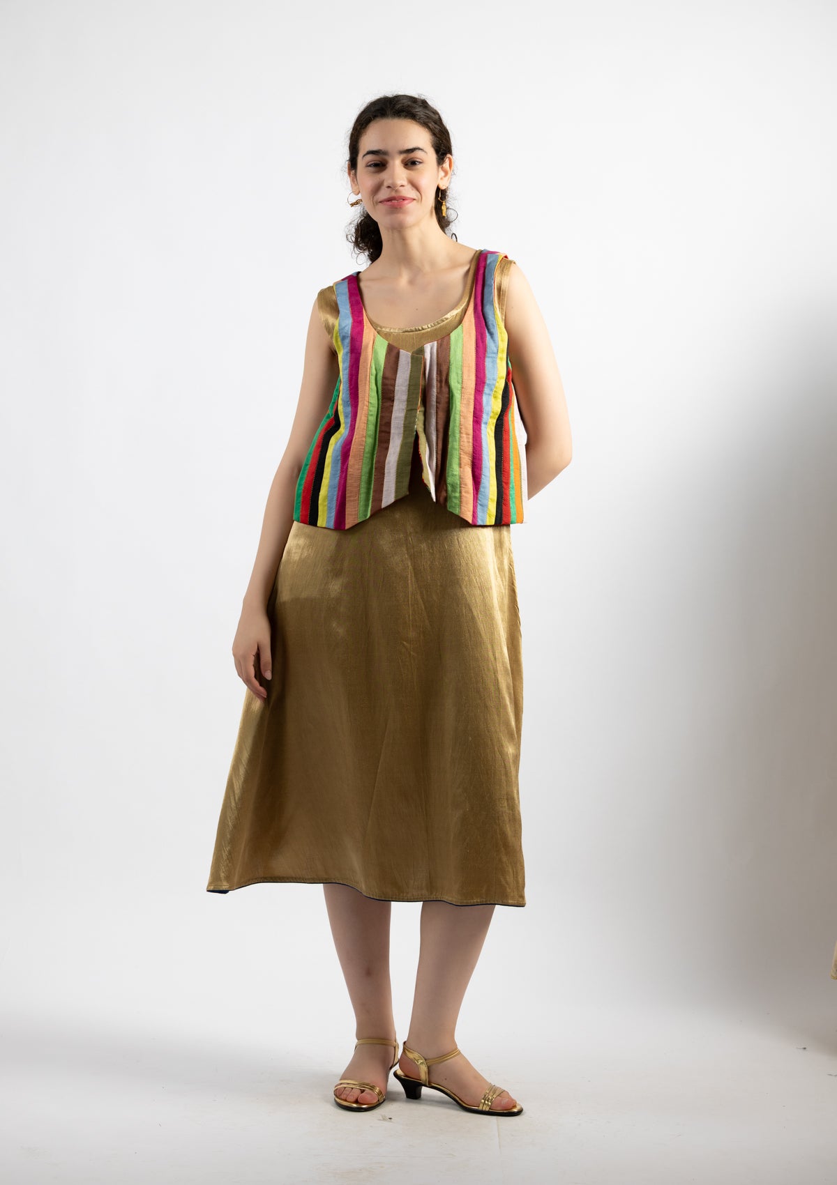 Rainbow Drift Chanderi Jacket - Size Medium