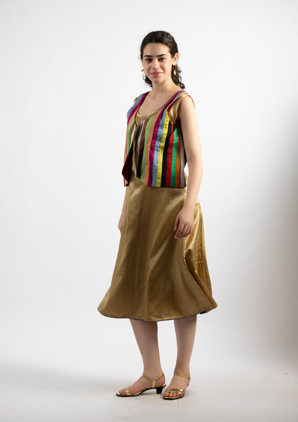 Rainbow Drift Chanderi Jacket - Size Medium