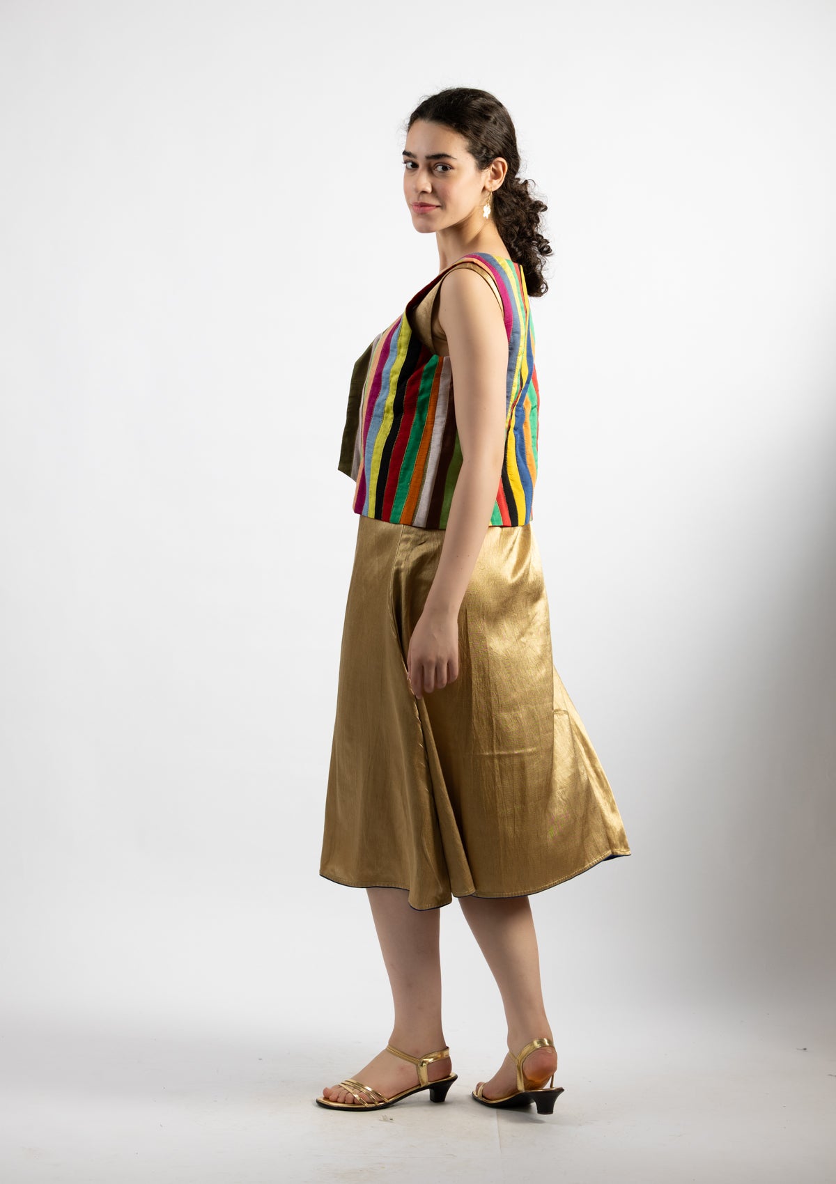 Rainbow Drift Chanderi Jacket - Size Medium