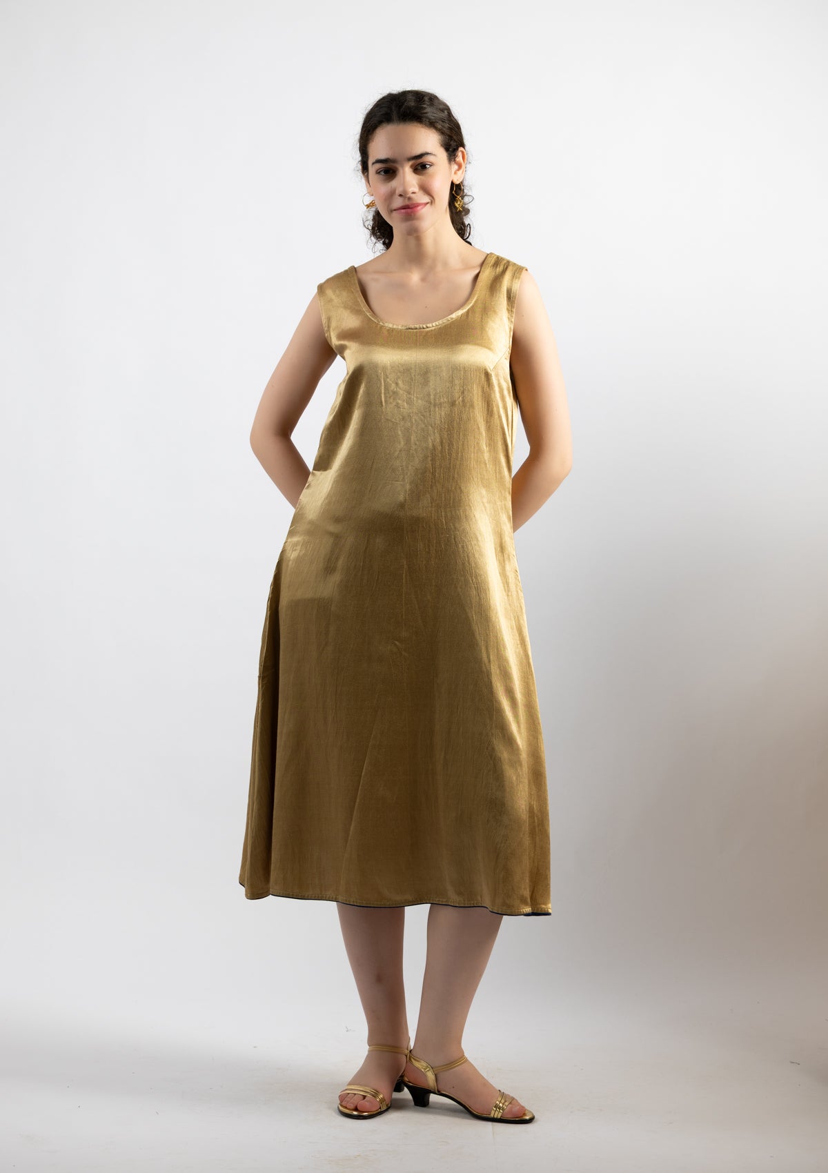 Bronze Mashru Dress - Size Small