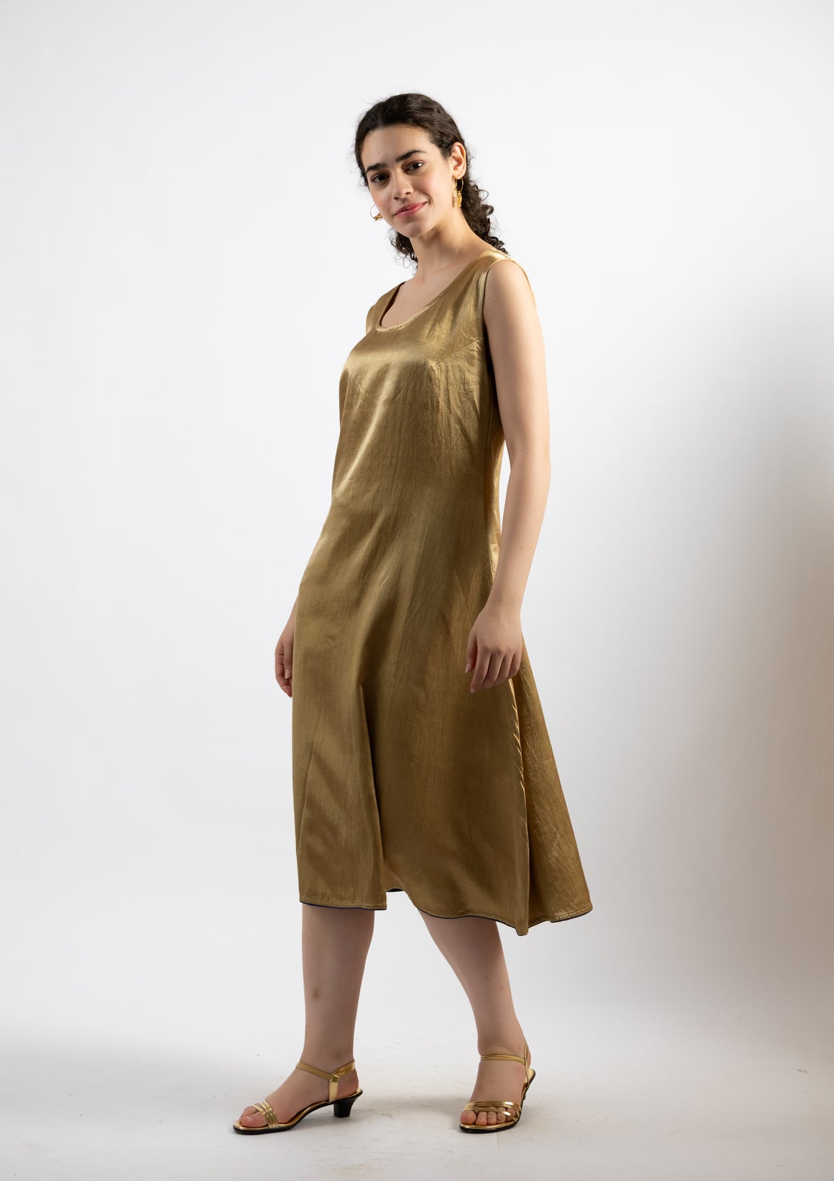 Bronze Mashru Dress - Size Small