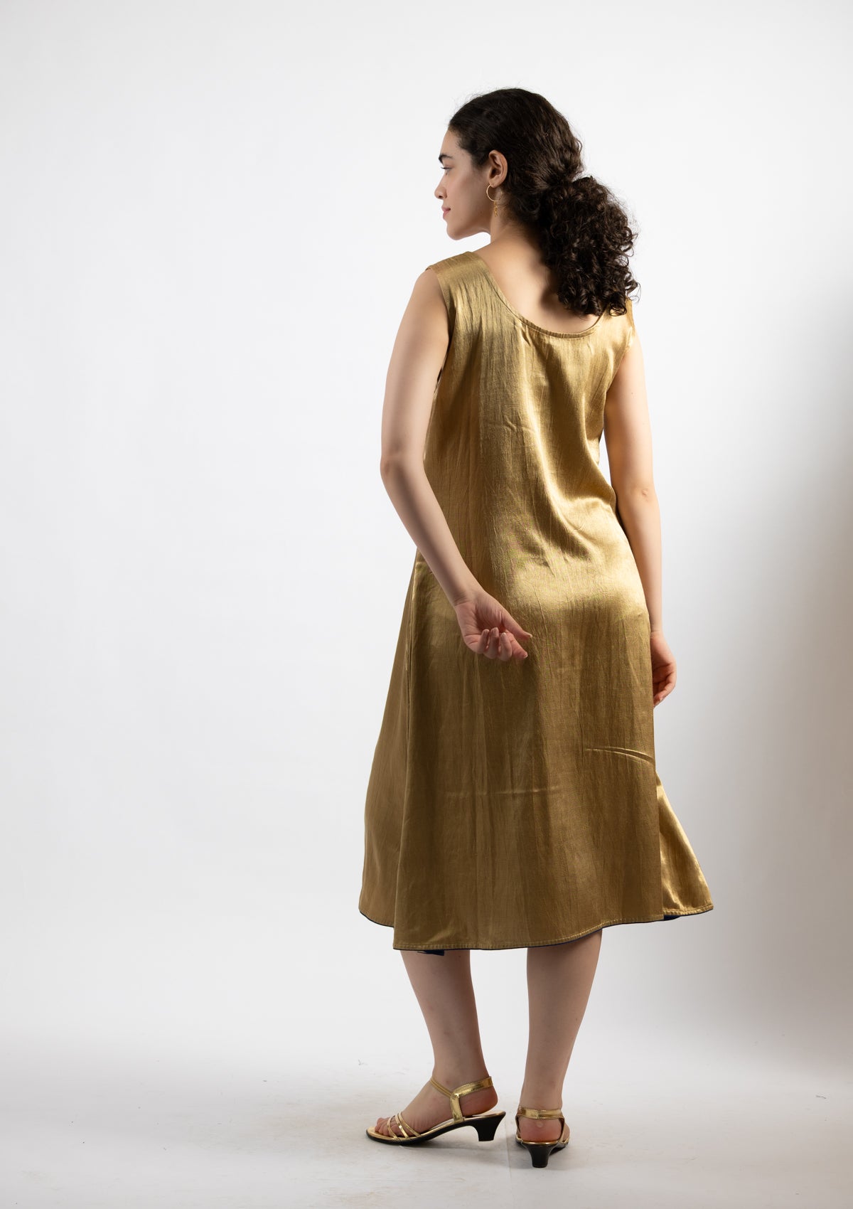 Bronze Mashru Dress - Size Small