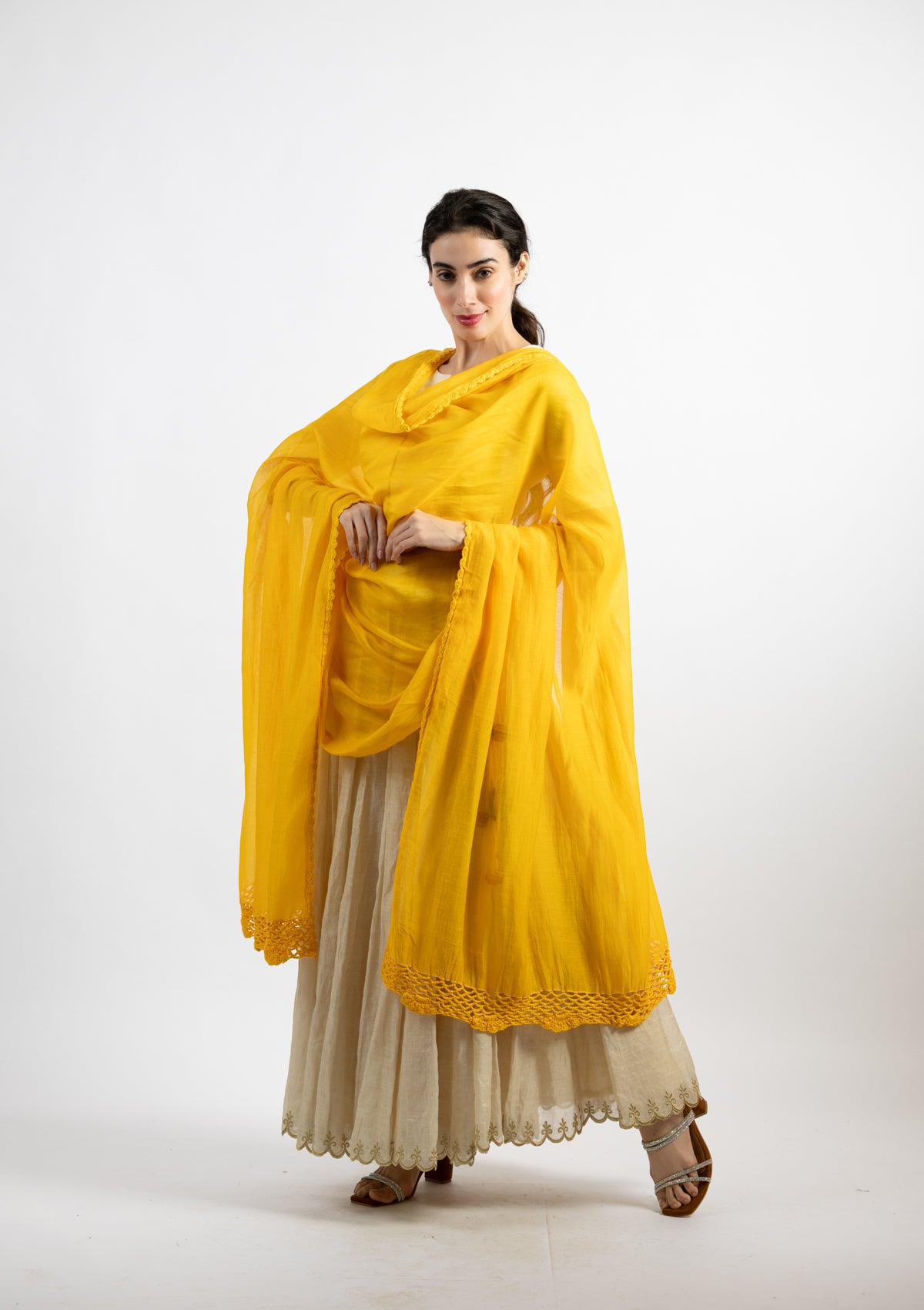 Marigold Yellow Cotton Dupatta