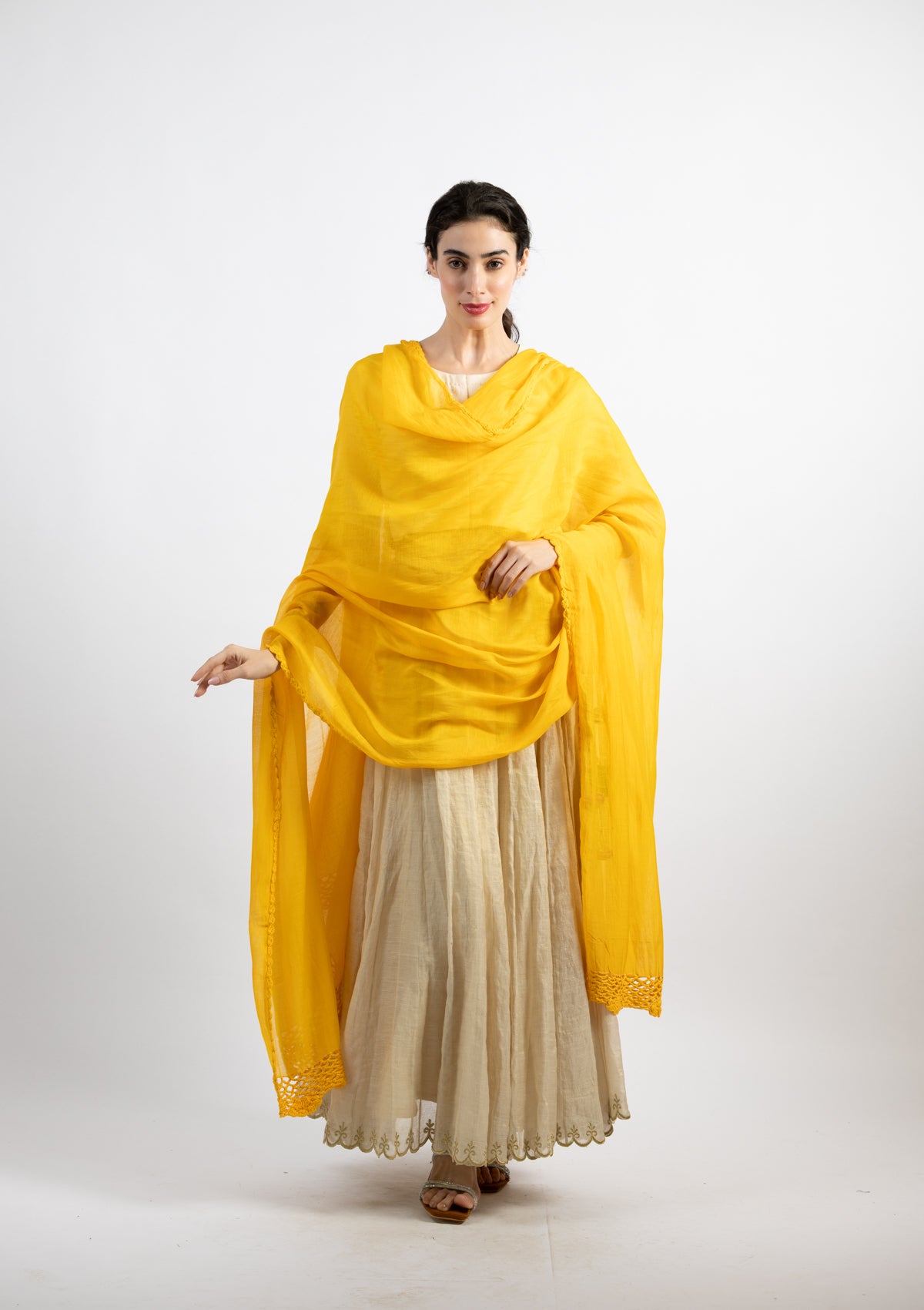 Marigold Yellow Cotton Dupatta