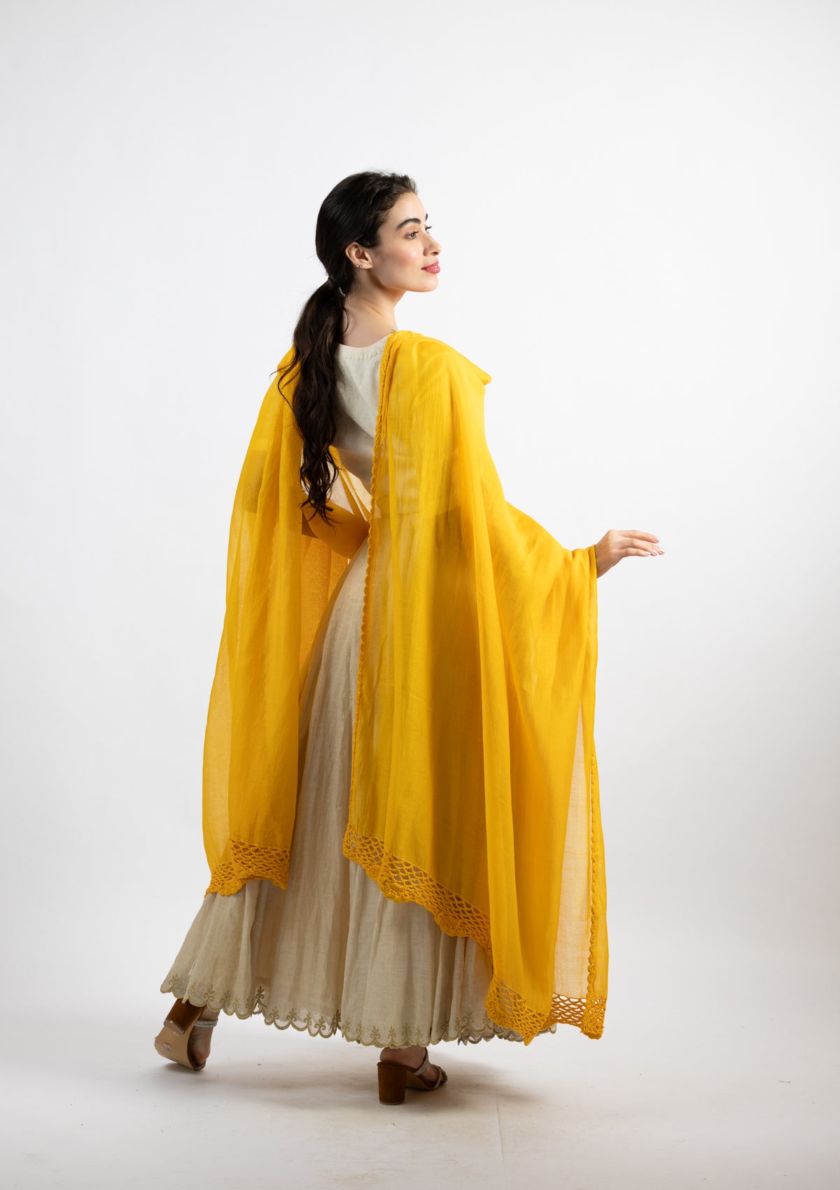 Marigold Yellow Cotton Dupatta