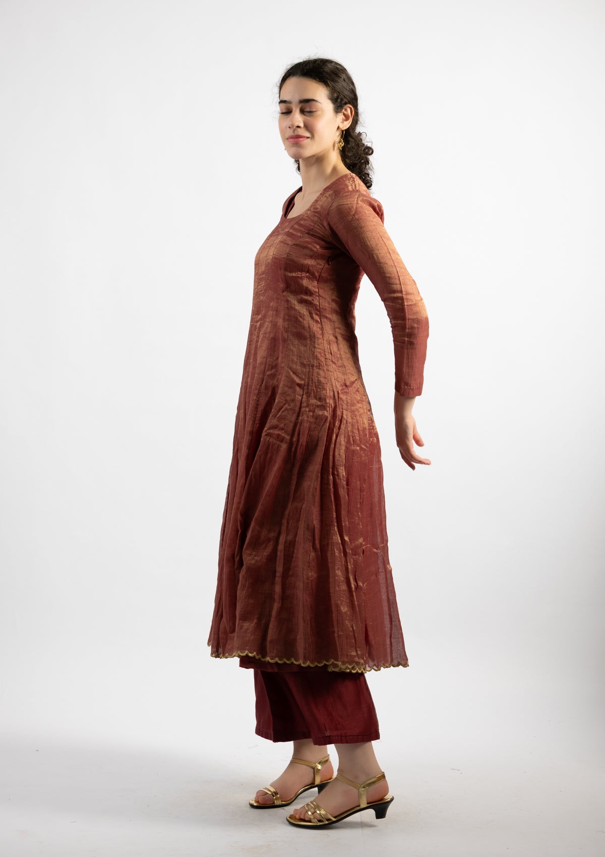 Raga Rust Tissue Kurta Pants - Size Small