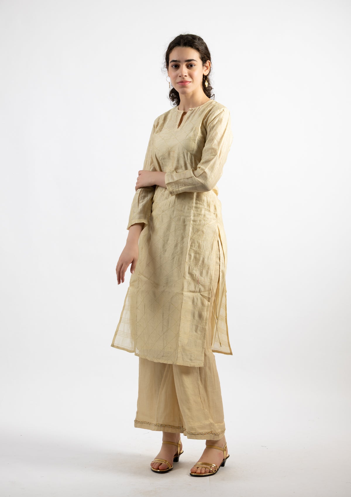 Dreamy Chanderi Kurta Pant Set- Size Small