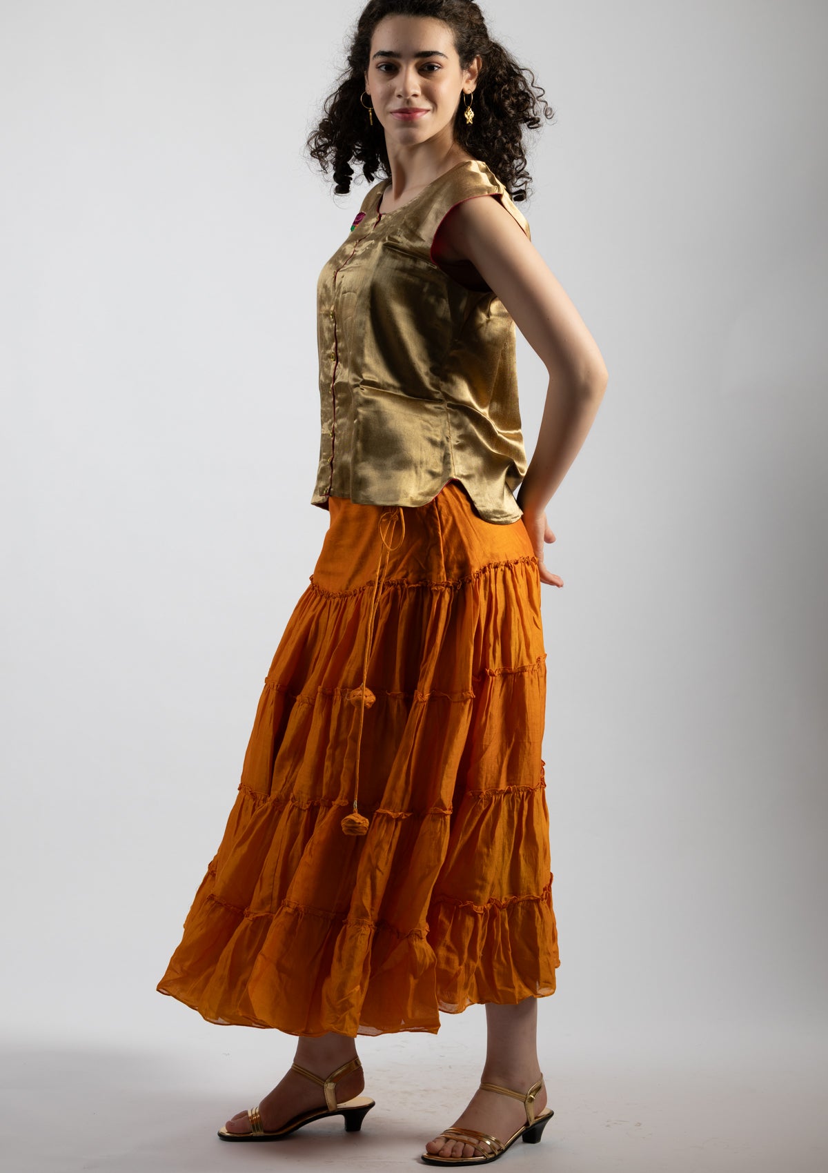 Rami Golden Mashru Jacket - Size Large