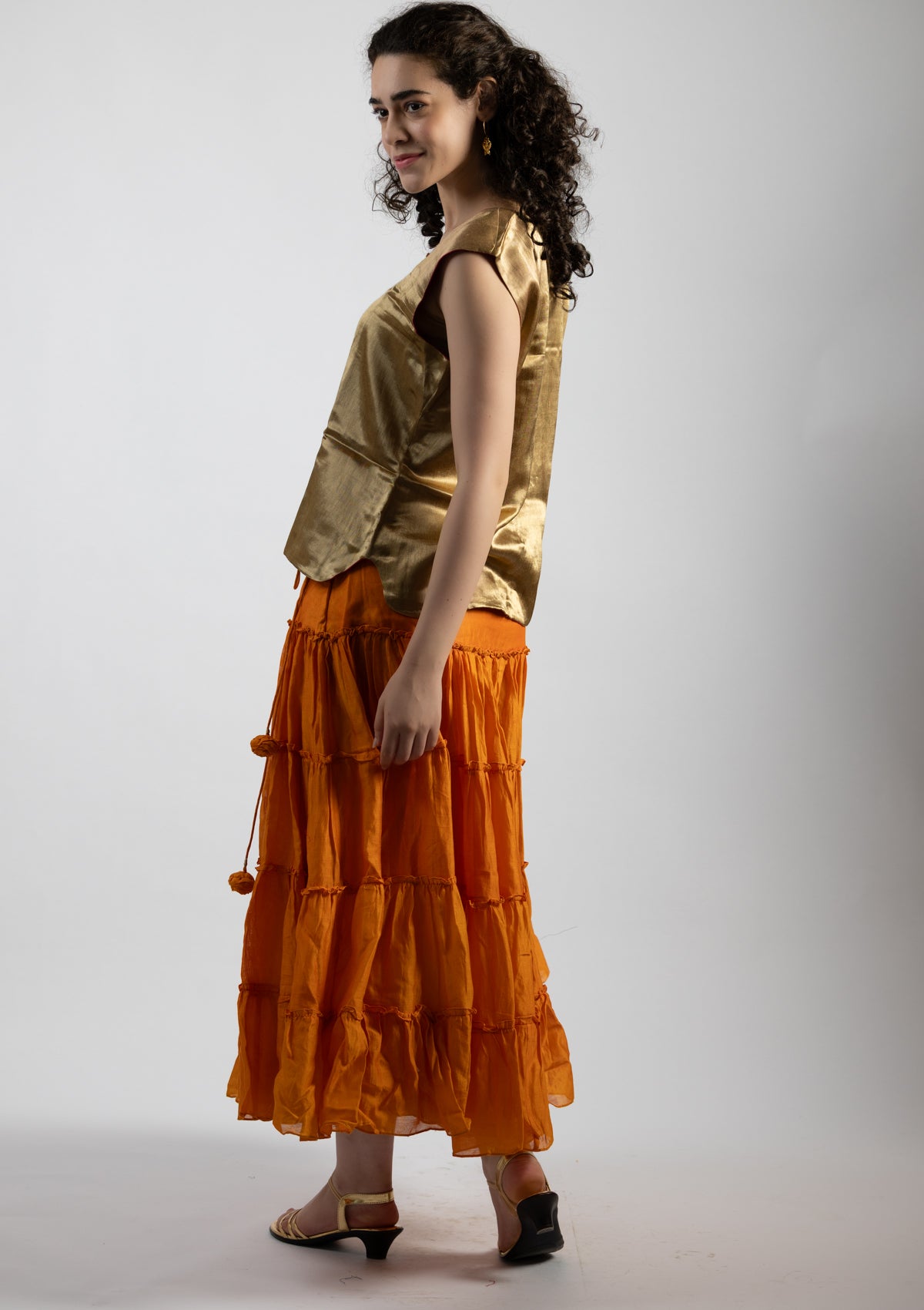 Rami Golden Mashru Jacket - Size Large