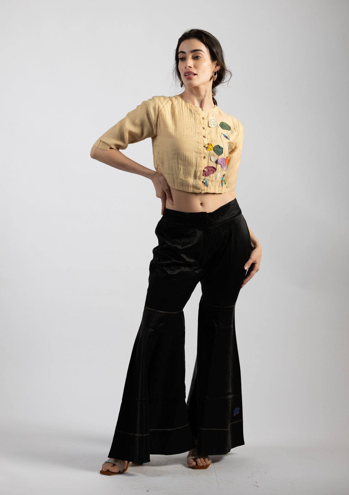 Parchment Chanderi Top - Size Small