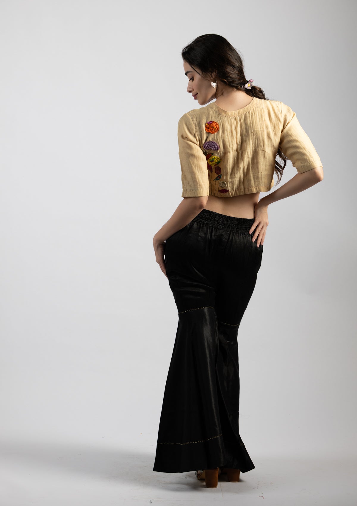 Parchment Chanderi Top - Size Small