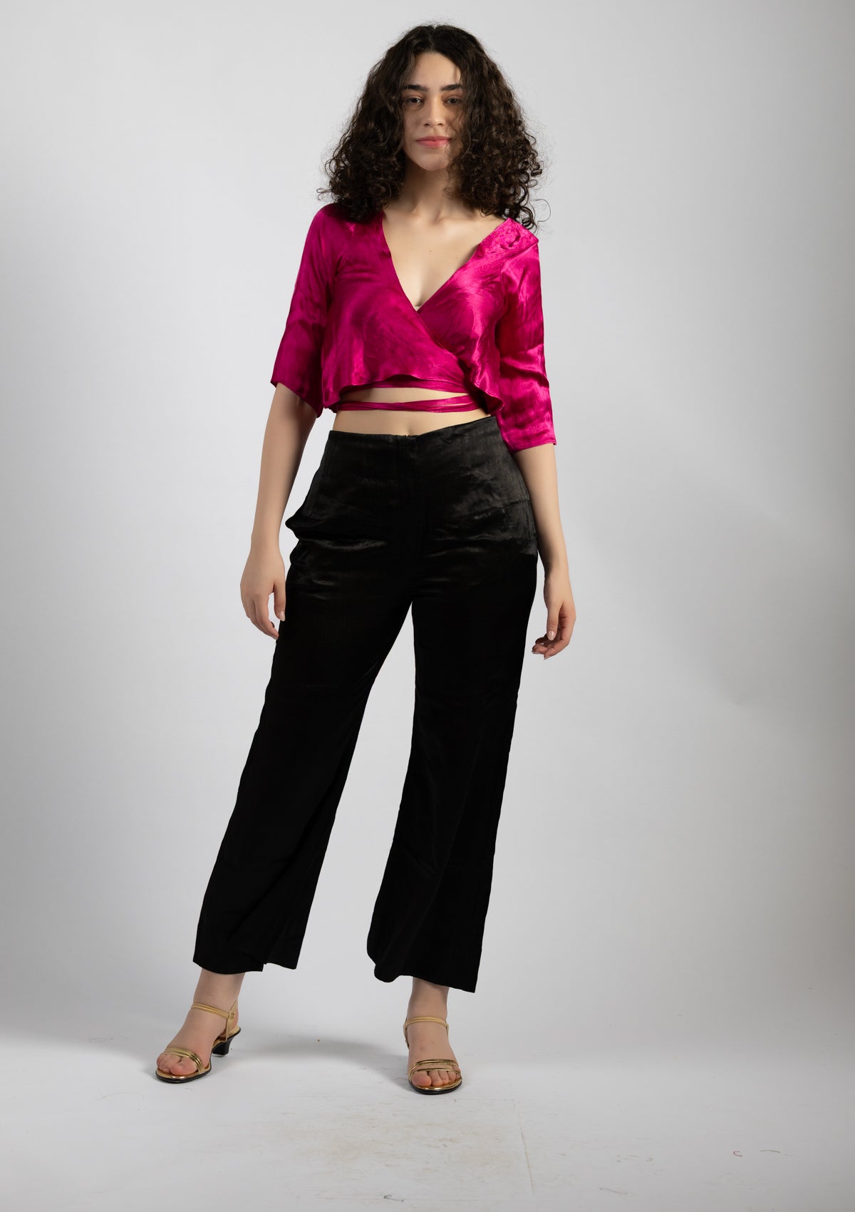 Pink Glam Mashru Top  - Size Small