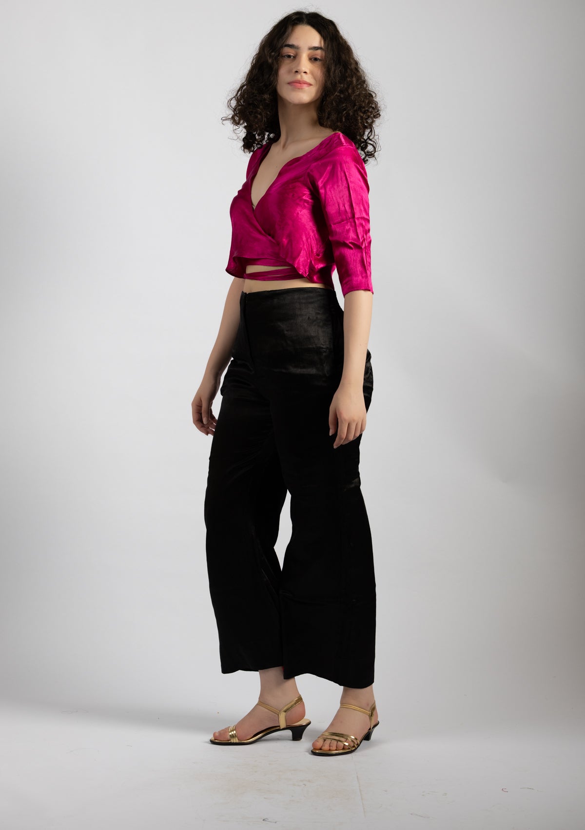 Pink Glam Mashru Top  - Size Small