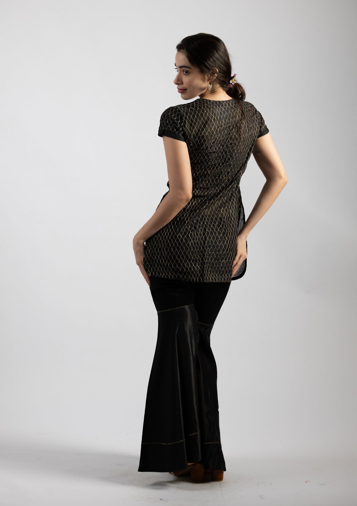 Moonlight Embroidered Chanderi Top - Size Small