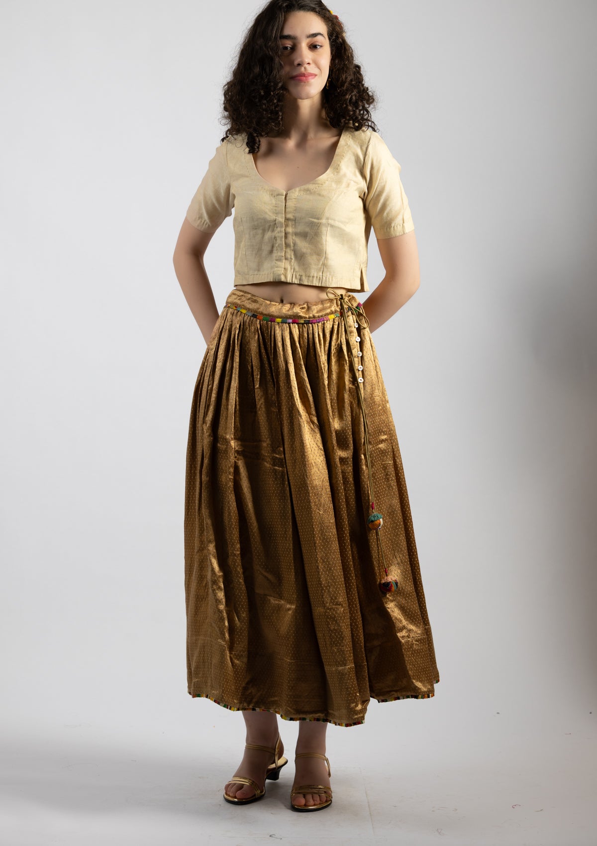 Ivory Chanderi Top - Size Small