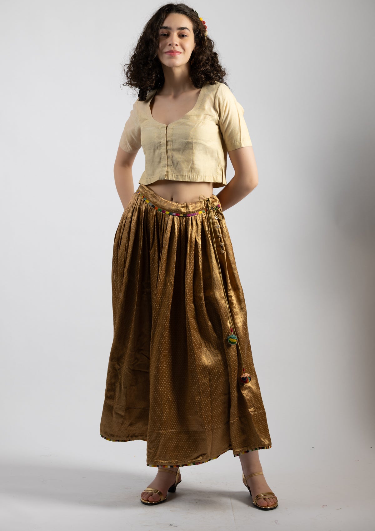 Ivory Chanderi Top - Size Small