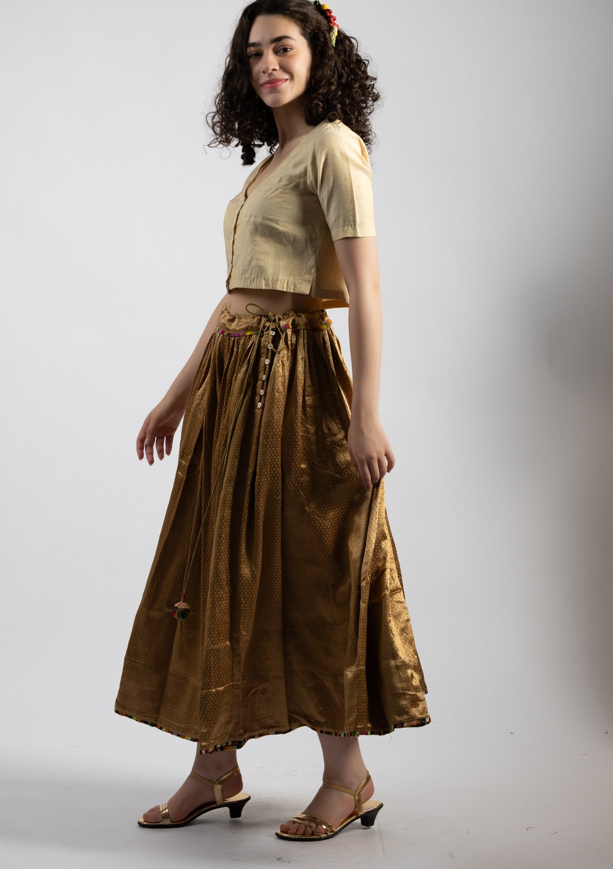 Ivory Chanderi Top - Size Small