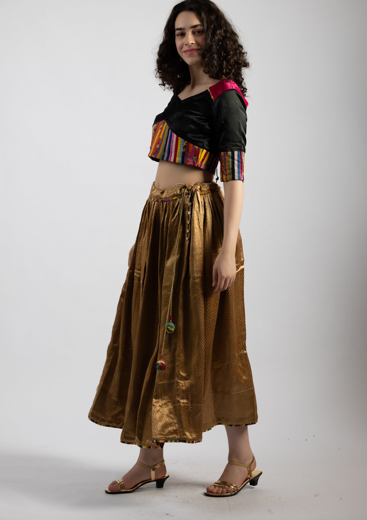 Colour Pop Mashru Top - Size Medium