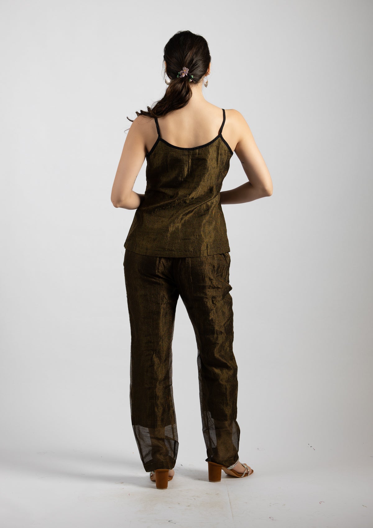 Opulent Night Chanderi Tissue Co-ord Set - Size Medium