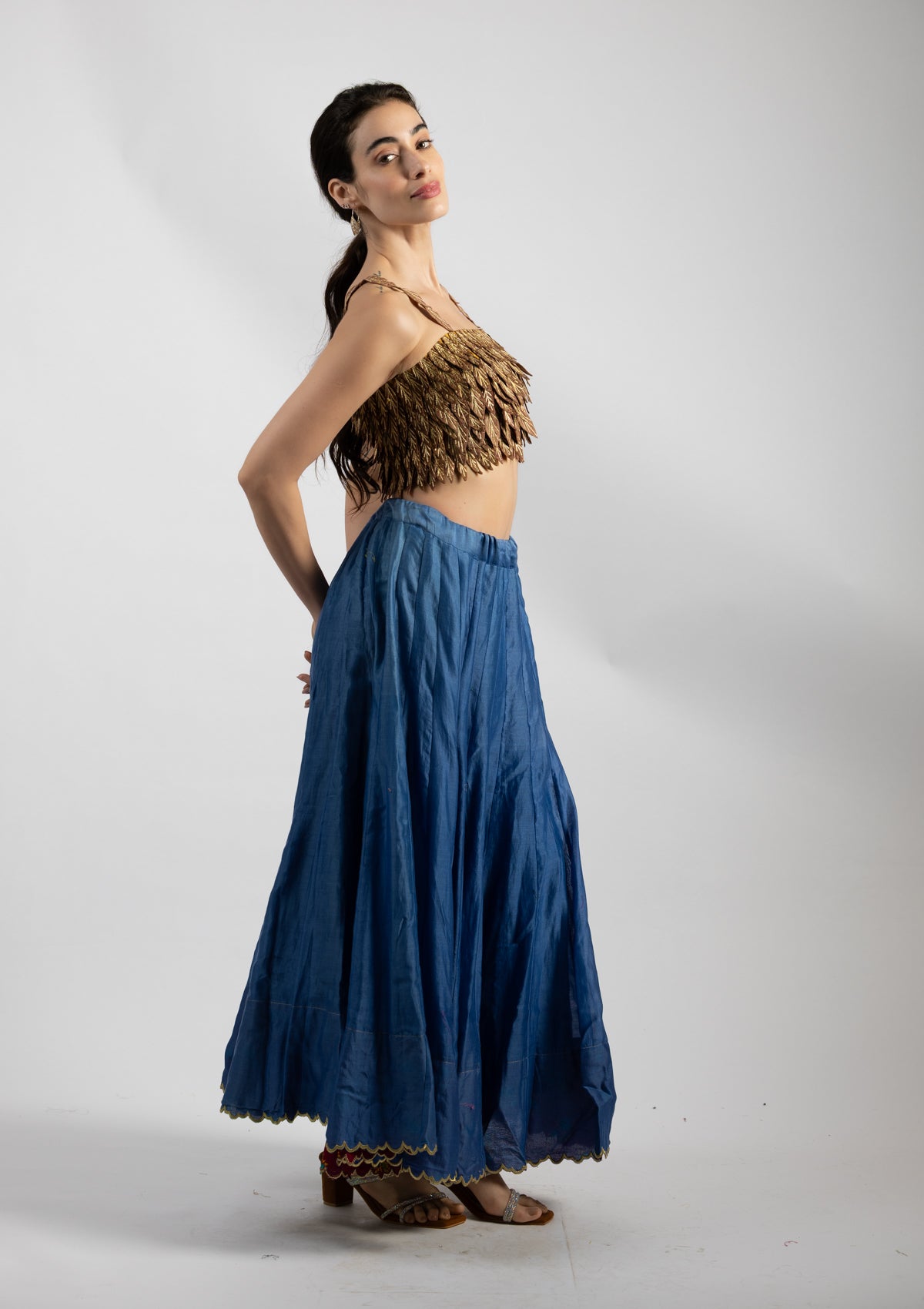 Sapphire Chanderi Skirt -Size Medium