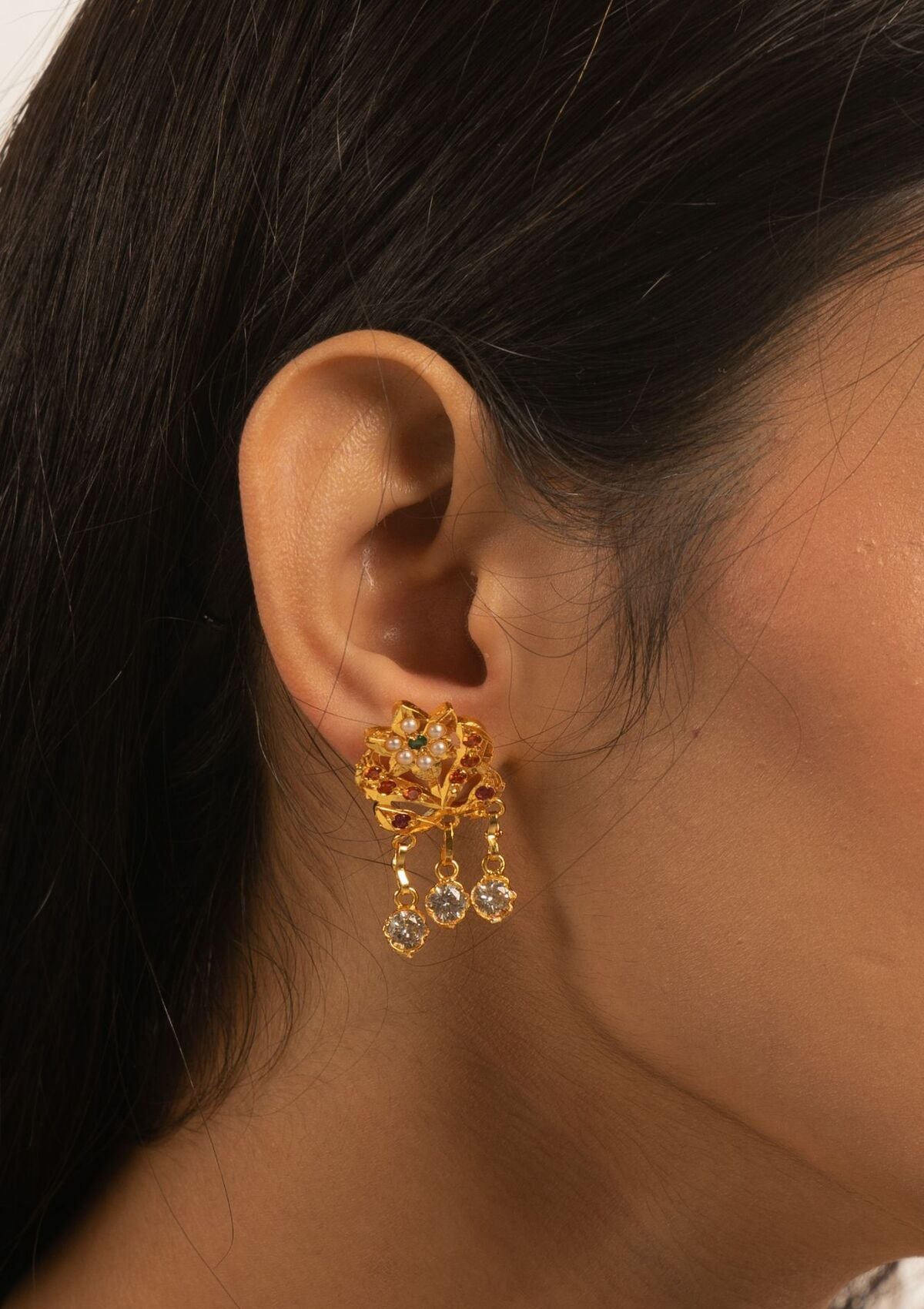 Sankla Gold Tone Silver Earrings