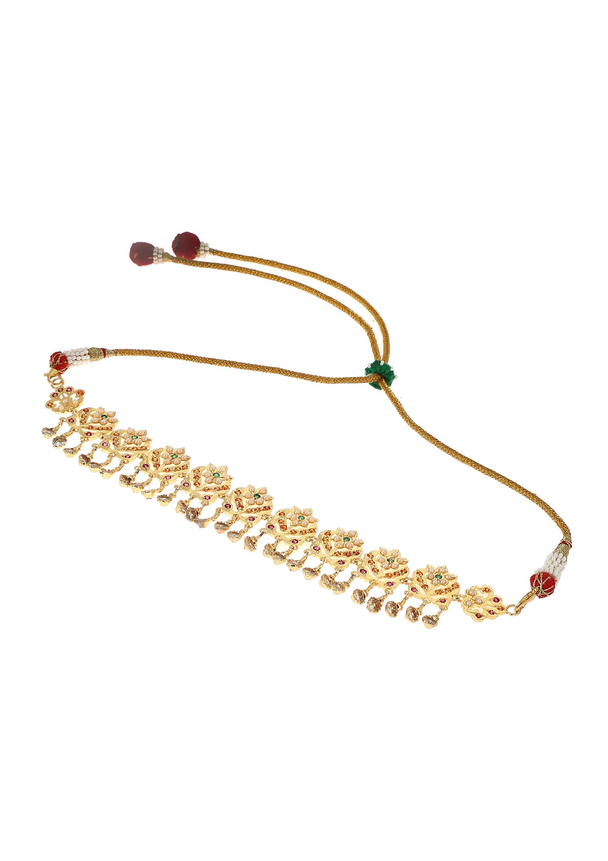 Sankla Gold Tone Silver Necklace & Earrings Set