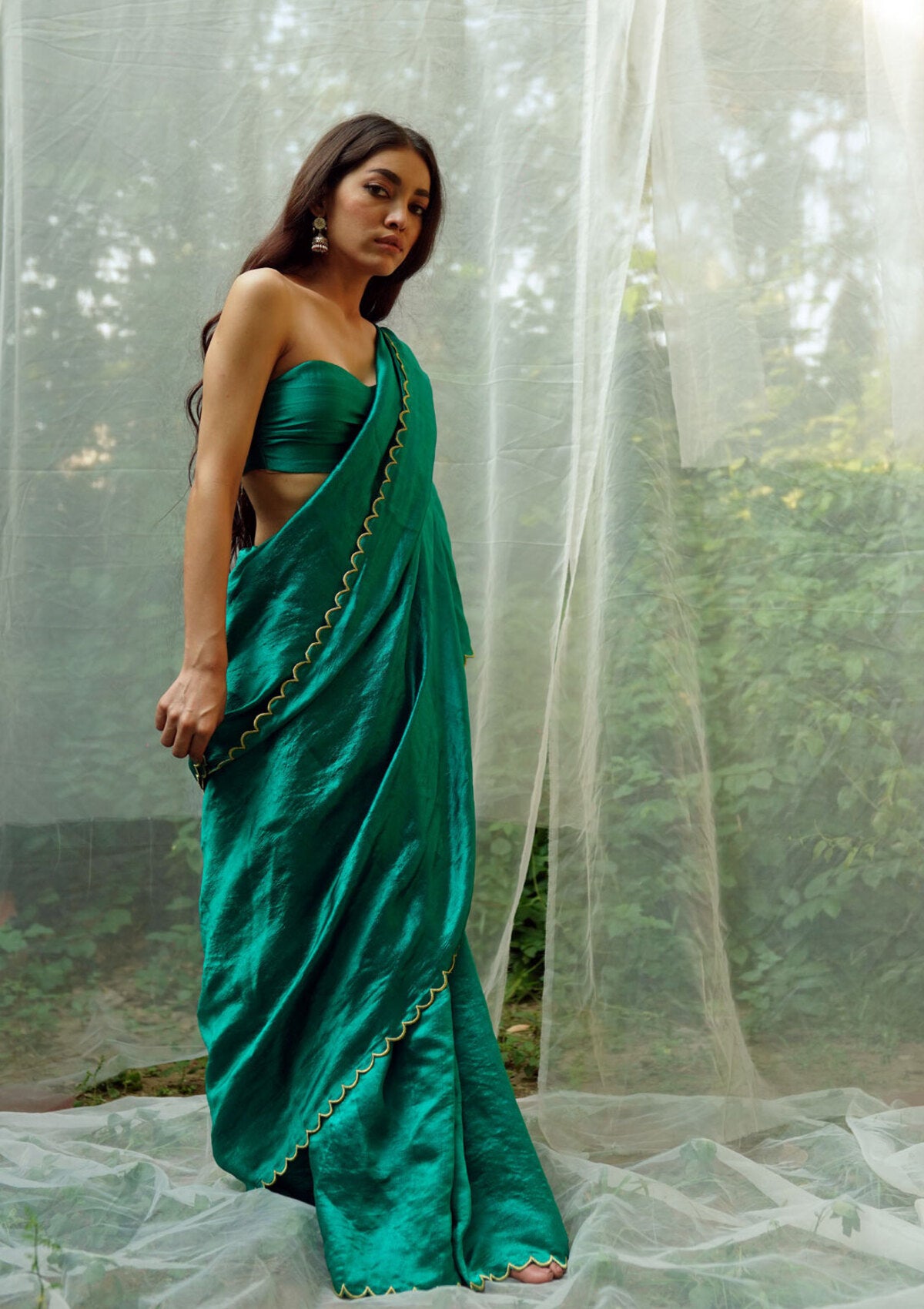 Savani Green Mulberry Silk Saree