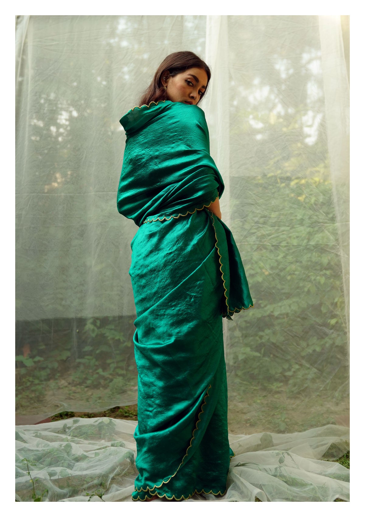 Savani Green Mulberry Silk Saree