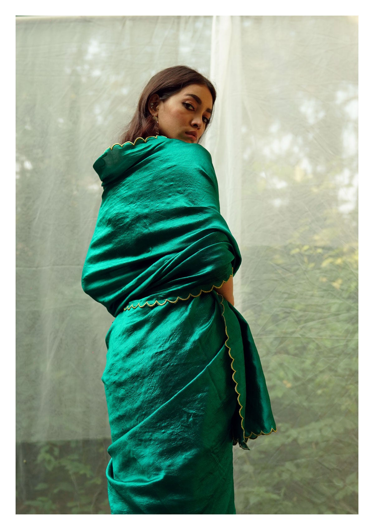 Savani Green Mulberry Silk Saree