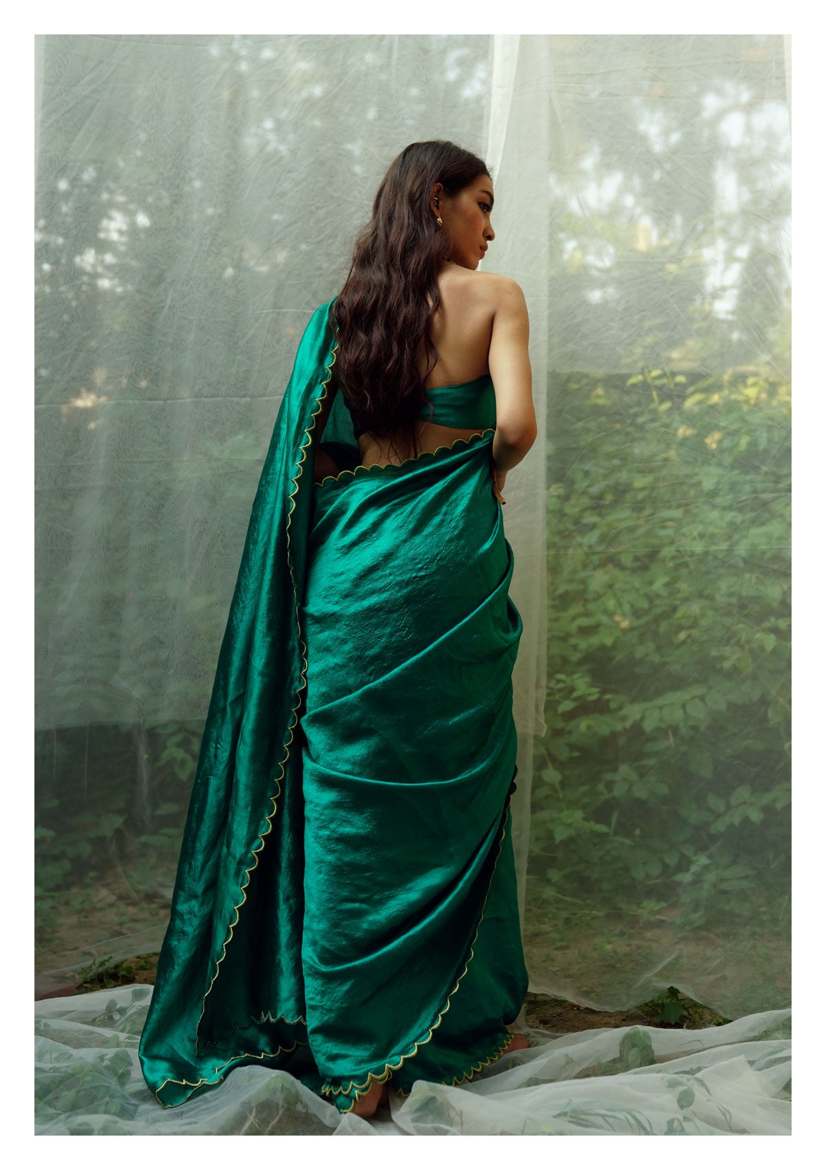 Savani Green Mulberry Silk Saree