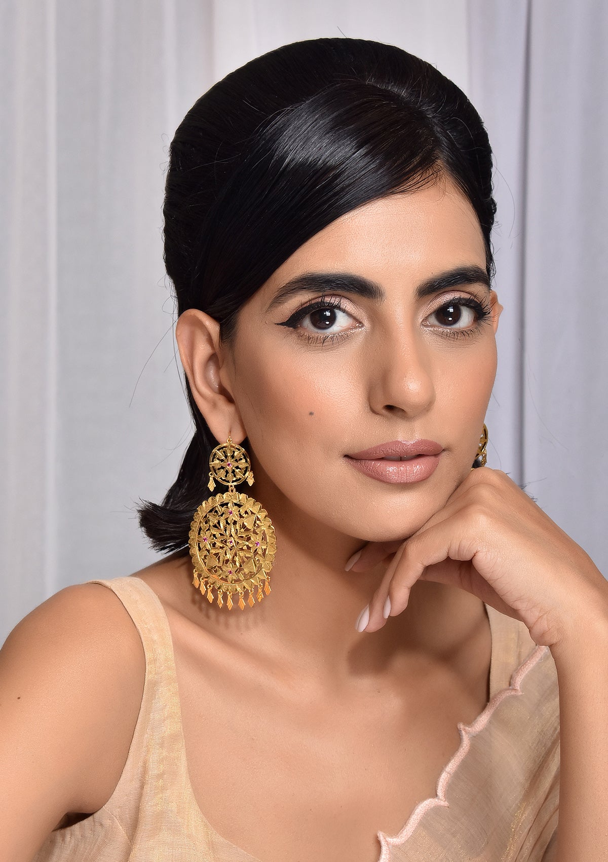 Shereen Gold Tone Silver Earrings