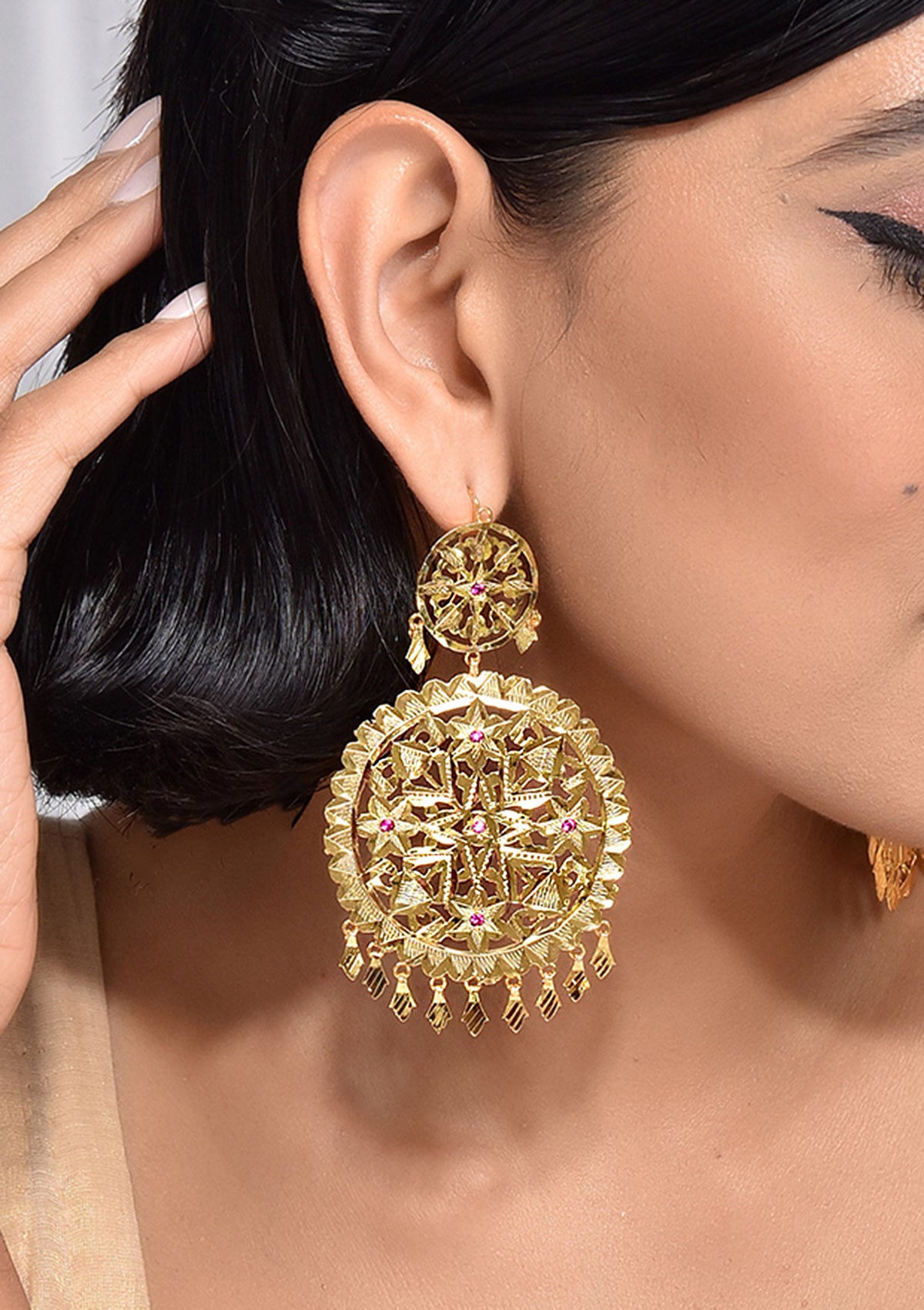 Shereen Gold Tone Silver Earrings