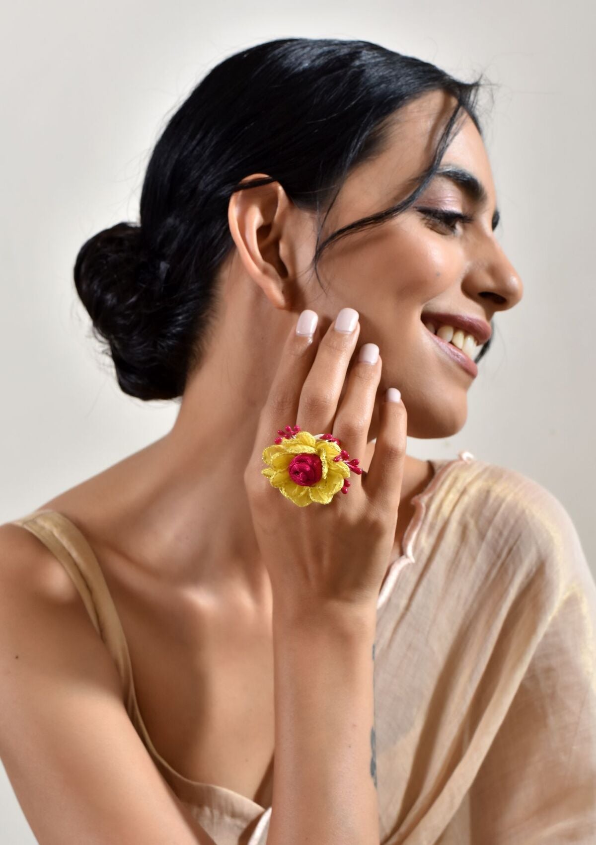 Shimeka Yellow Floral Ring