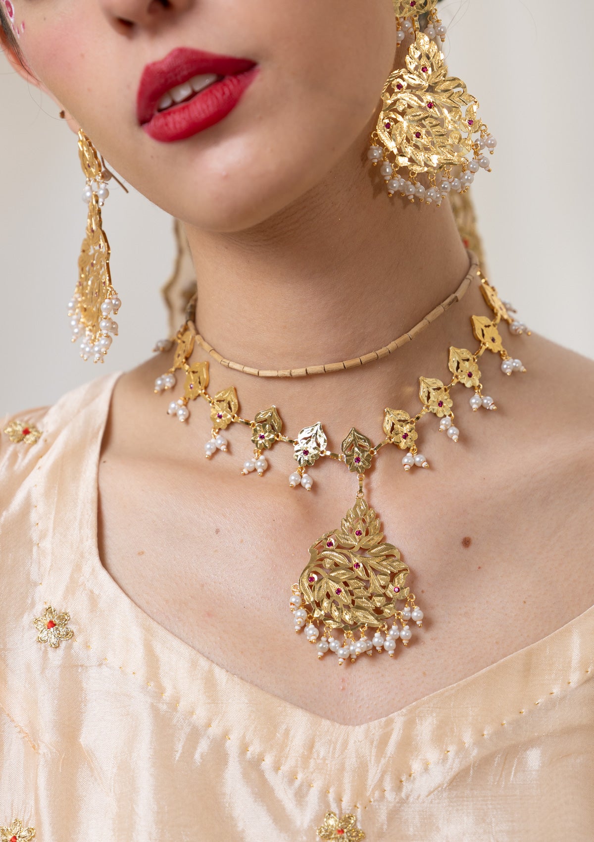 Shubhra Gold Tone Silver Necklace