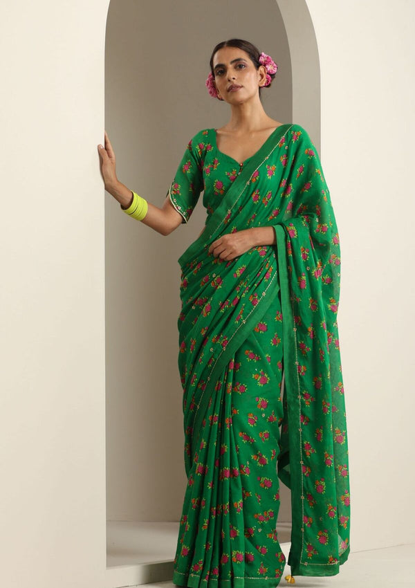 Sitapur Green Chintz Saree