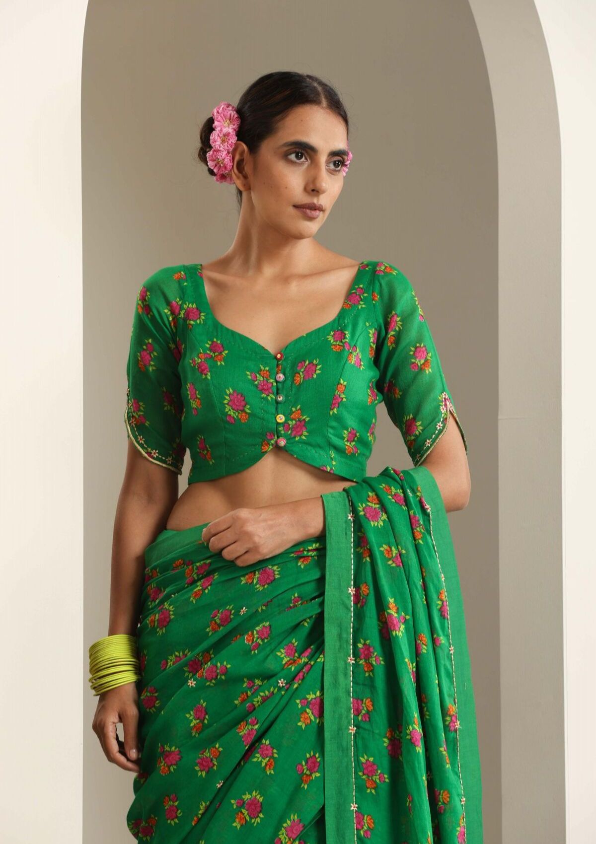 Sitapur Green Chintz Saree