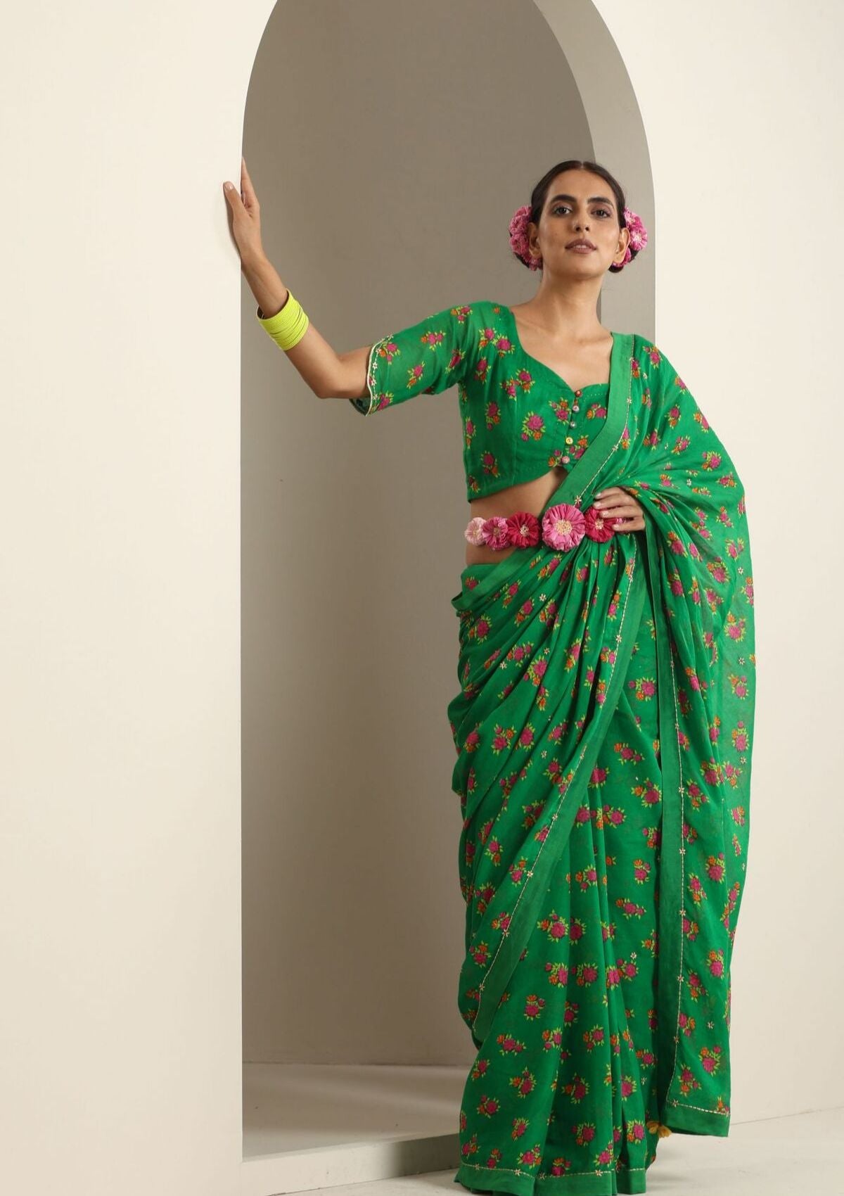 Sitapur Green Chintz Saree