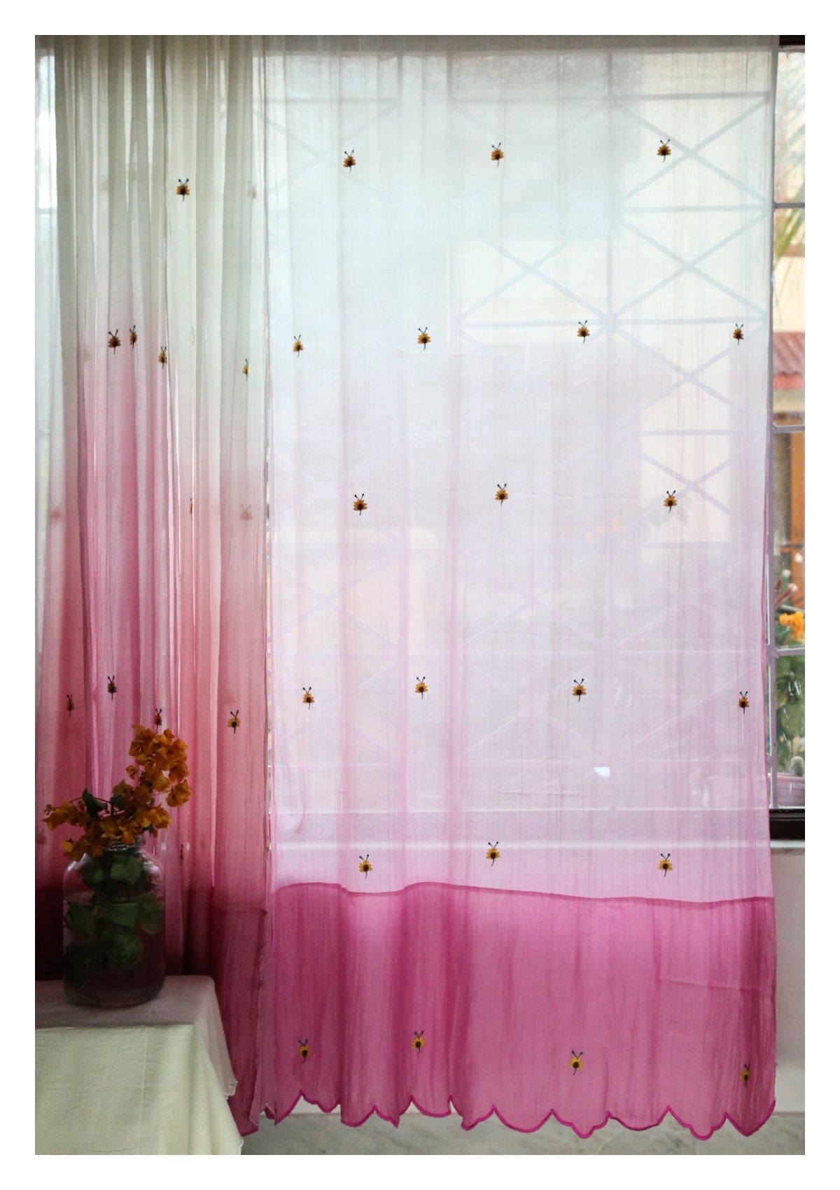 Sitarini Pink Sheer Drape