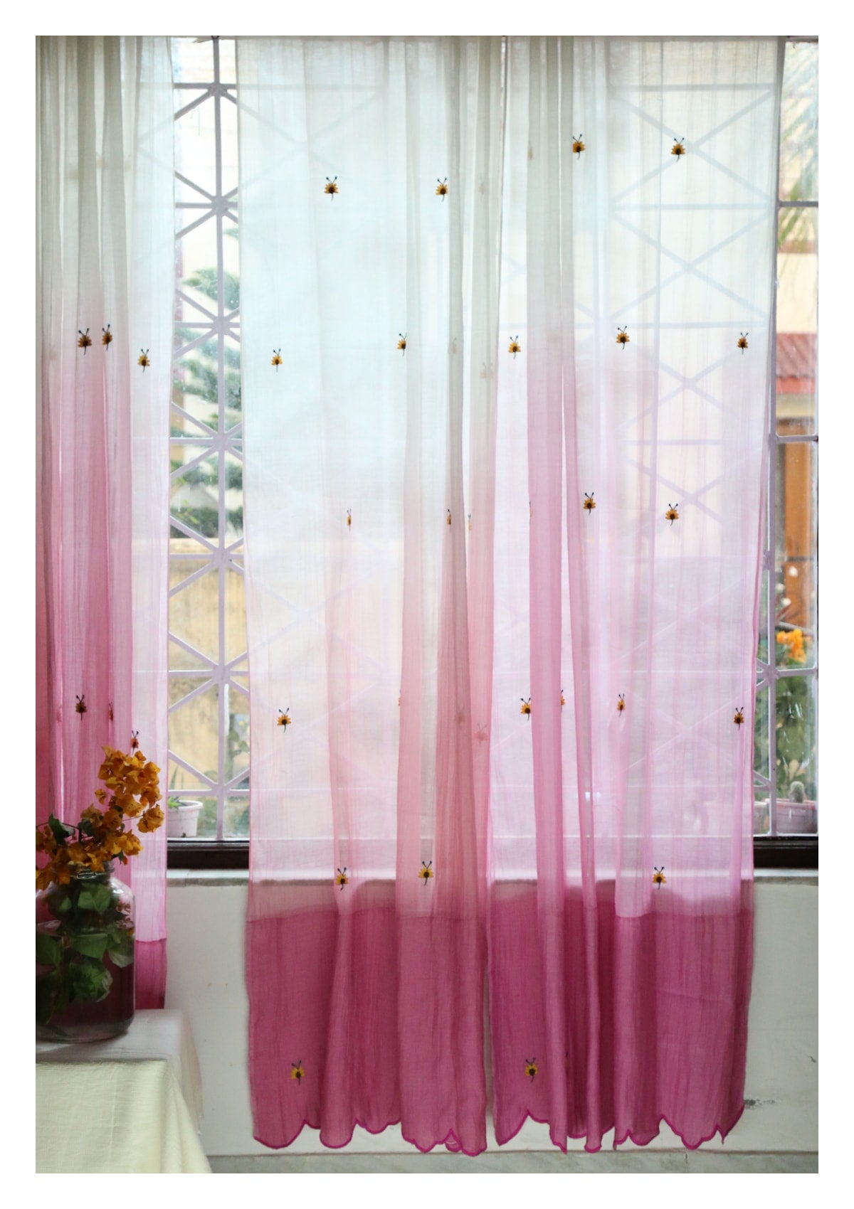 Sitarini Pink Sheer Drape