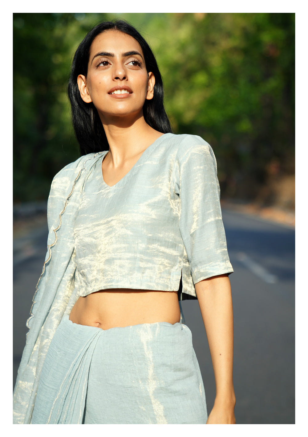 Snowdrop Tissue Chanderi Saree main image 0