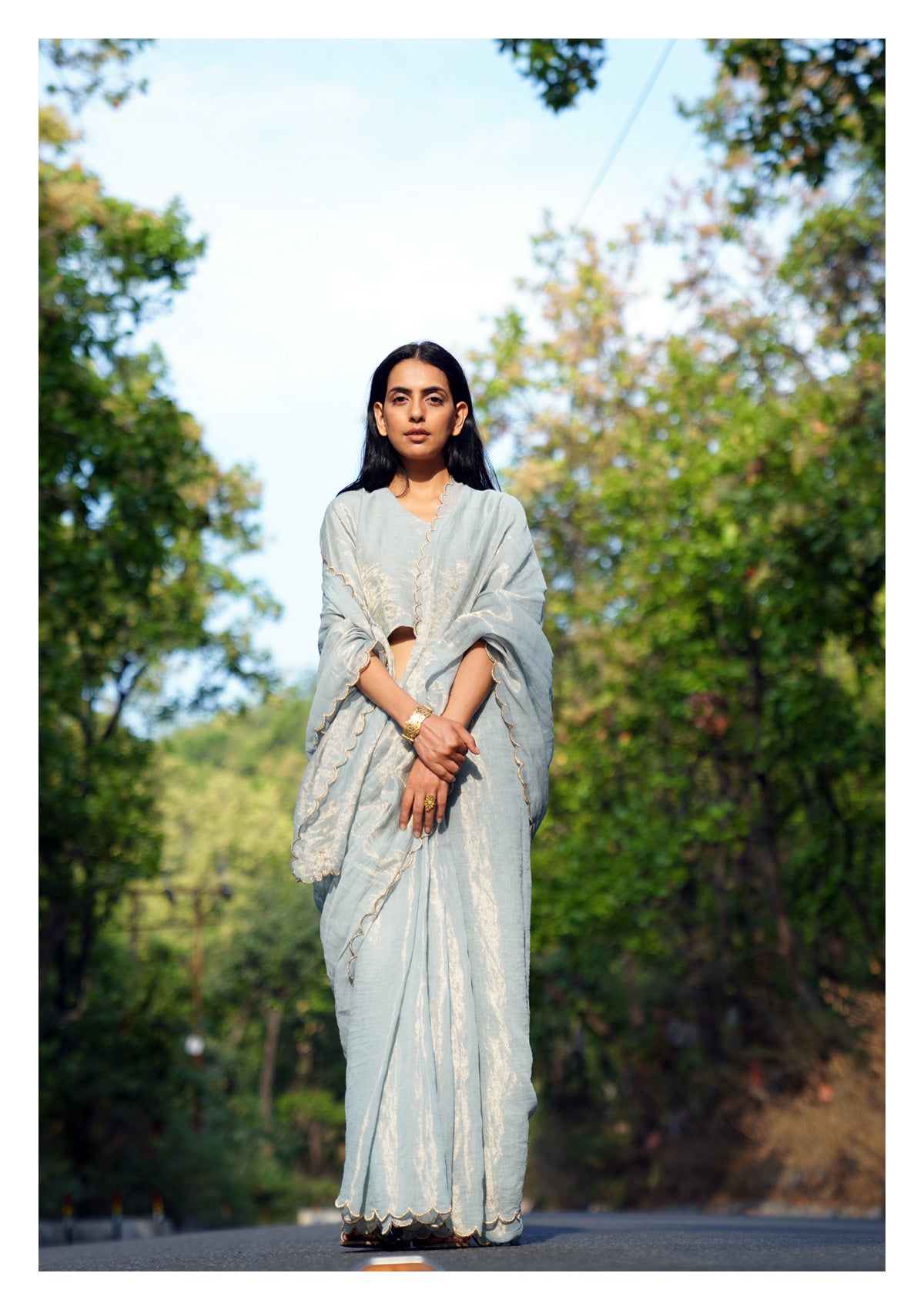 Snowdrop Tissue Chanderi Saree