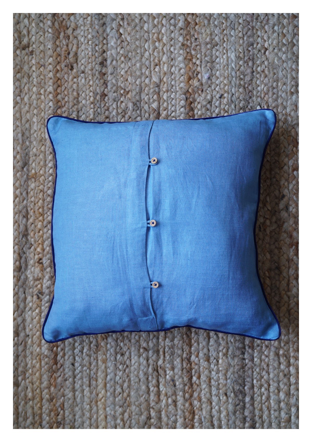 Starling Blue Linen Cushion Cover