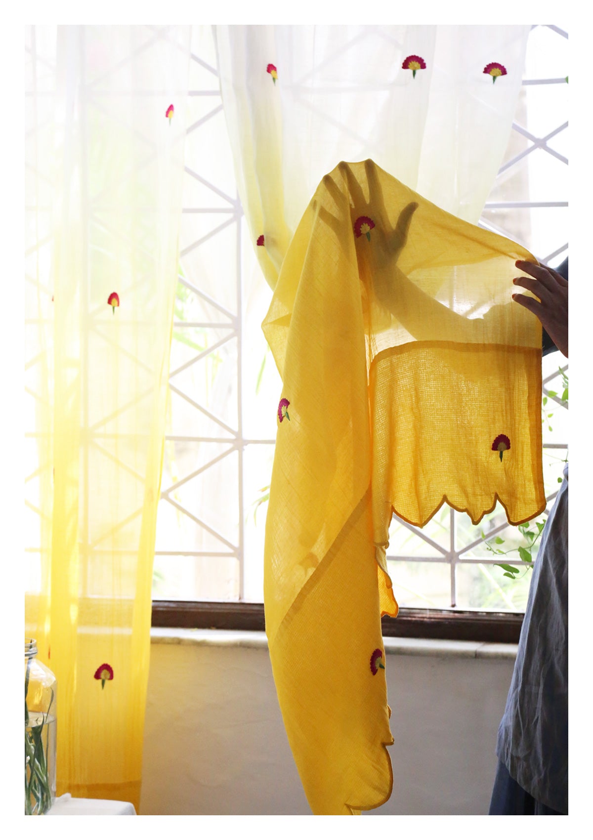 Surya Yellow Sheer Curtain